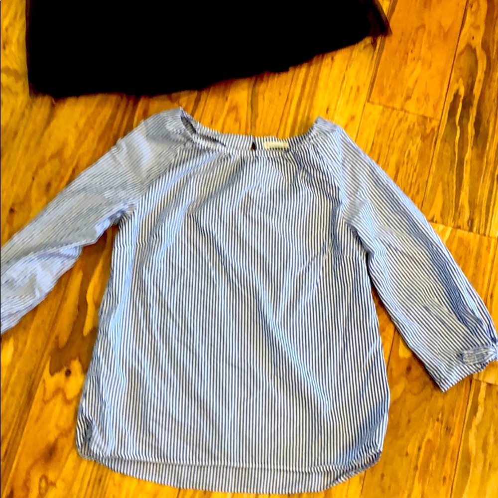 Blue and white striped shirt